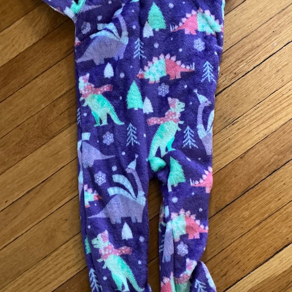 Children’s Place Bundle of 3 Toddler Girl Dino Footed Fleece 1 Piece Pajamas EUC - Picture 3 of 14